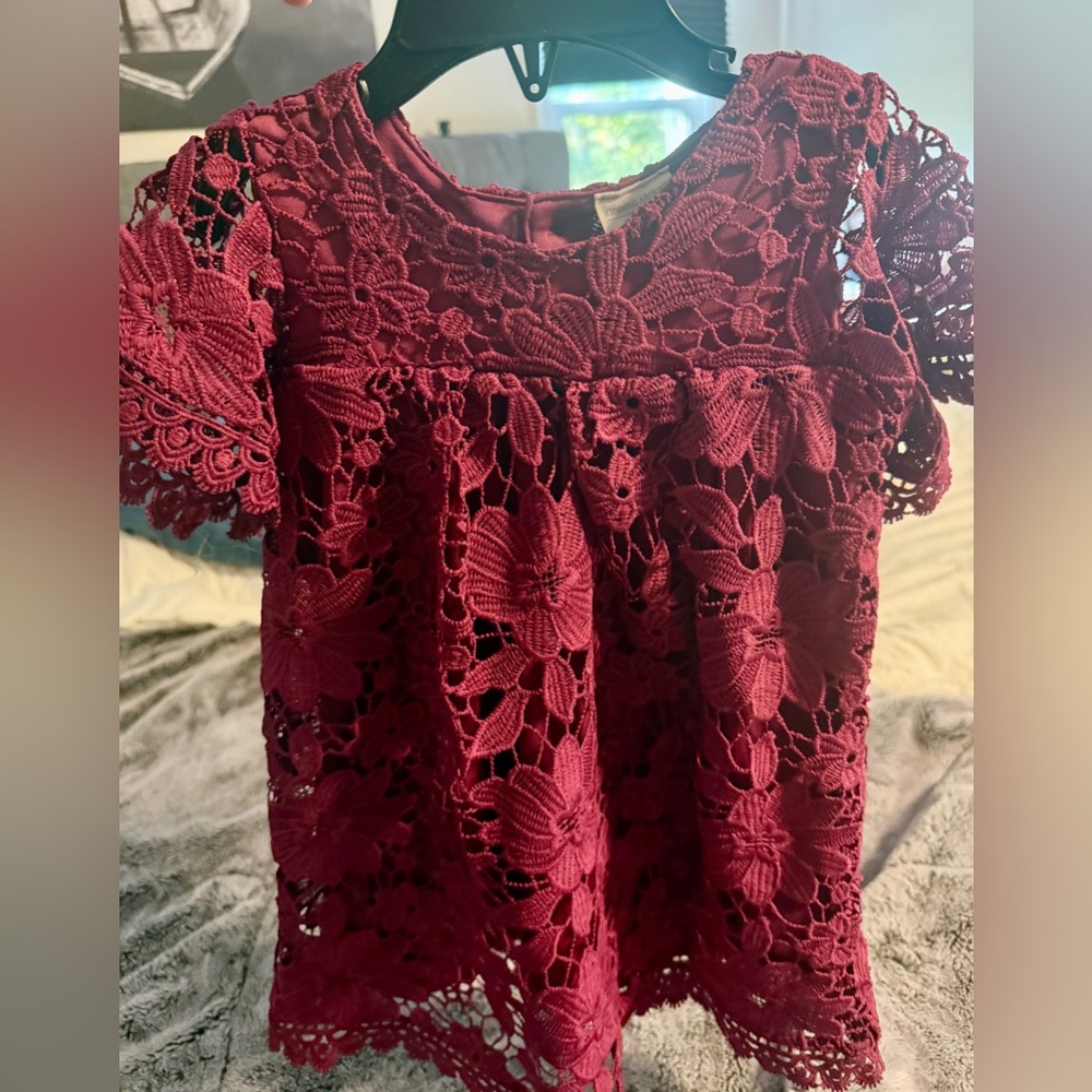 Elegant Kids Lace dress in burgundy- 18 months